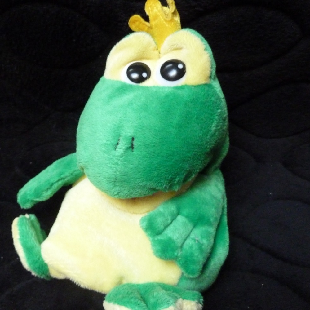 dandee big mouth froggy puppet plush toy